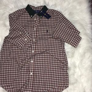 BNWT, Boys RL size 18-20 RED AND GREEN PLAID SHIRT